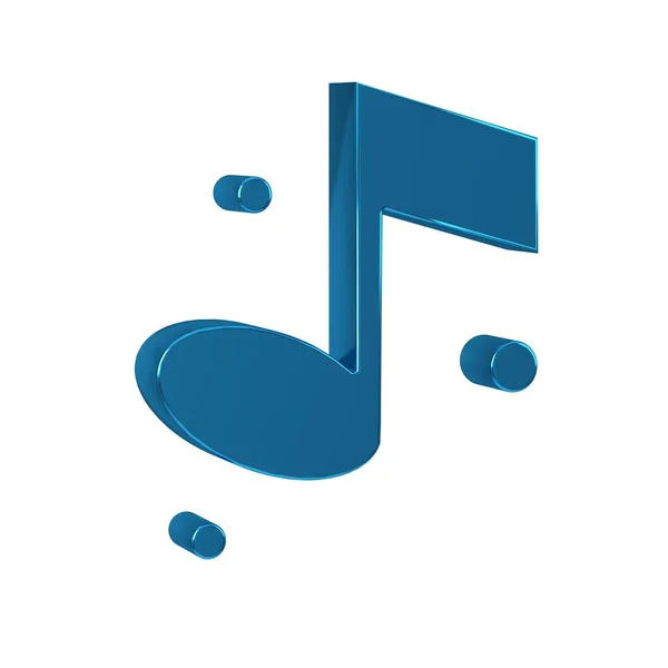 Blue Music note, tone icon isolated on transparent background. .