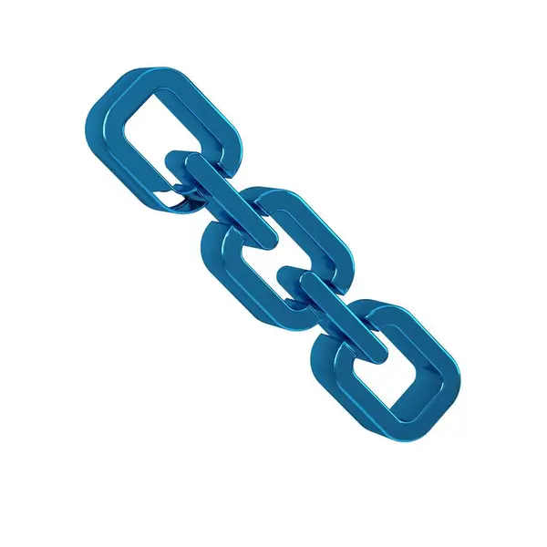 Blue Chain Link Icon Isolated Transparent Background Link Single Hyperlink — Stock Photo, Image