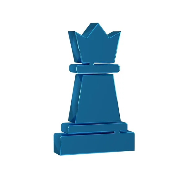 蓝色国际象棋图标孤立在透明的背景下 业务战略 — 图库照片#