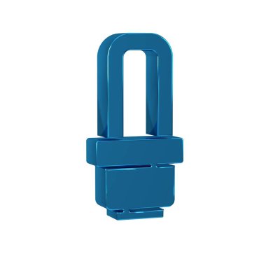 Mavi LED ampul simgesi şeffaf arkaplanda izole edildi. Ekonomik LED ışıklı ampul. Enerji lambasını sakla. .