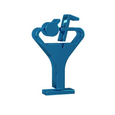 Şeffaf arkaplanda mavi martini cam ikonu var. Kokteyl ikonu. Şarap kadehi simgesi. .