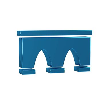 Tren simgesi için Mavi Köprü şeffaf arkaplanda izole edildi. .