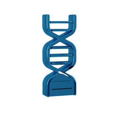 Şeffaf arkaplanda mavi DNA simgesi izole edildi. .