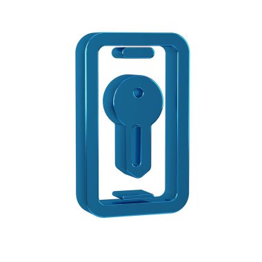 Mavi Akıllı anahtar simgesi şeffaf arkaplanda izole edildi. .