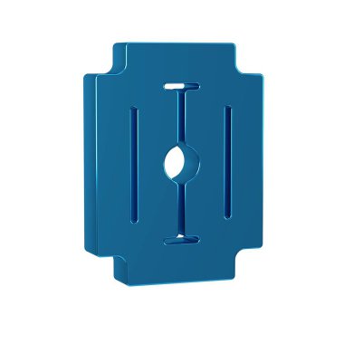 Mavi Bıçak jileti simgesi şeffaf arkaplanda izole. .