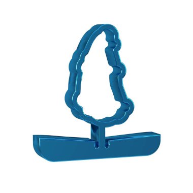 Mavi Ağaç simgesi şeffaf arkaplanda izole edildi. Orman sembolü. .