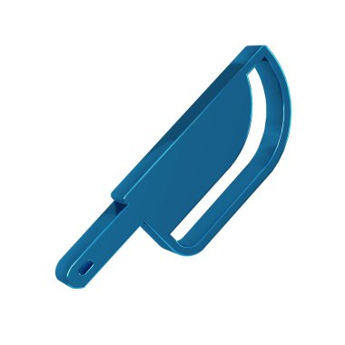 Mavi Bıçak simgesi şeffaf arkaplanda izole edildi. Çatal bıçak sembolü. Mutlu Cadılar Bayramı Partisi. .