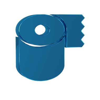 Mavi Tuvalet kağıdı rulo simgesi şeffaf arkaplanda izole. .