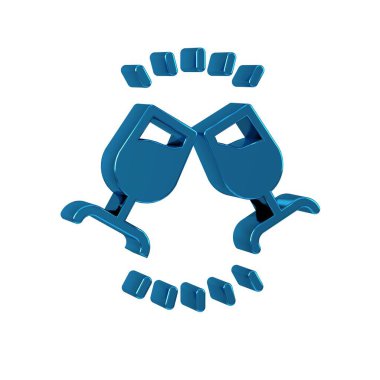 Mavi şarap tatma, şeffaf arkaplanda izole edilmiş degulasyon simgesi. Sommelier. Şarap kokuyor.. .