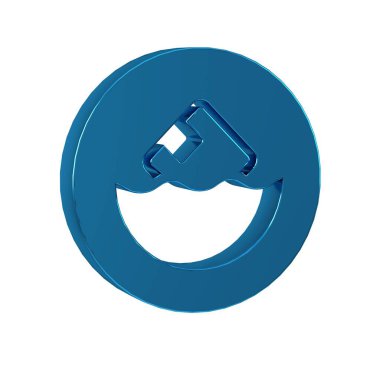 Mavi karton kutu simgesi şeffaf arkaplanda izole edildi. Kutu, paket, paket işareti. Teslimat ve ambalaj. .