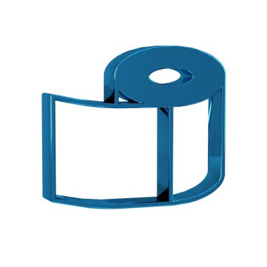 Mavi Tuvalet kağıdı rulo simgesi şeffaf arkaplanda izole. .