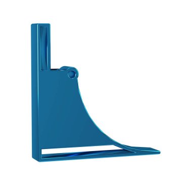 Mavi Kaykay Parkı simgesi şeffaf arkaplanda izole edildi. Rampa seti, paten parkı için merdiven. Sıra dışı spor. .