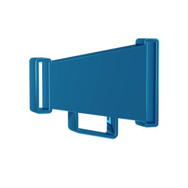Mavi Megafon simgesi şeffaf arkaplanda izole edildi. Sözcü işareti. 
