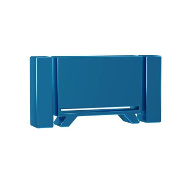 Mavi Akıllı TV simgesi şeffaf arkaplanda izole edildi. Televizyon işareti. 