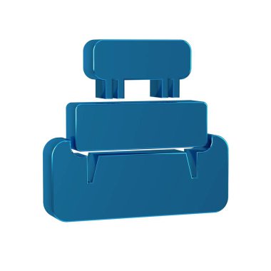 Mavi Benç simgesi şeffaf arkaplanda izole edildi. 