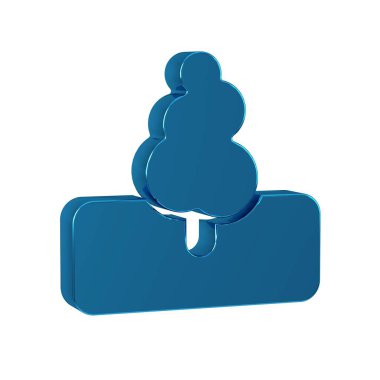 Mavi Ağaç simgesi şeffaf arkaplanda izole edildi. Orman sembolü. 