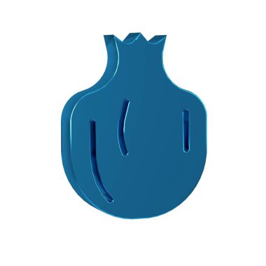 Mavi Nar simgesi şeffaf arkaplanda izole edildi. Garnet meyvesi.. 