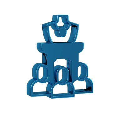 Mavi Müzayede mücevher satış simgesi şeffaf arkaplanda izole edildi. Açık arttırma teklifi. Satış ve alıcılar. 