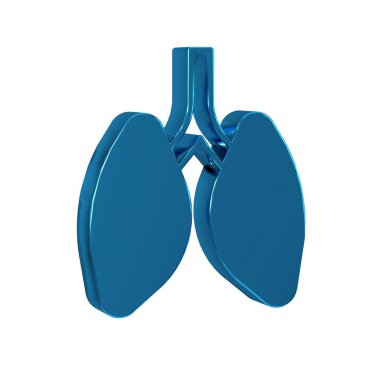 Mavi Akciğerler simgesi şeffaf arkaplanda izole edildi. 
