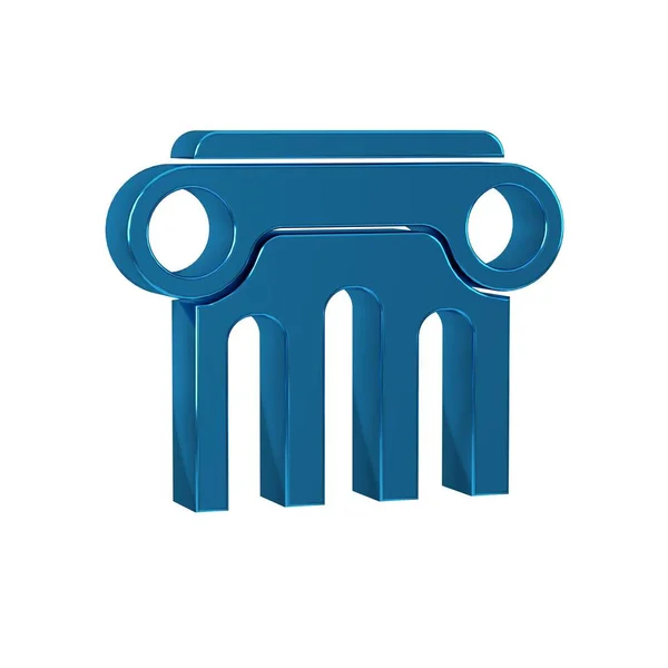 Blue Law pillar icon isolated on transparent background. .