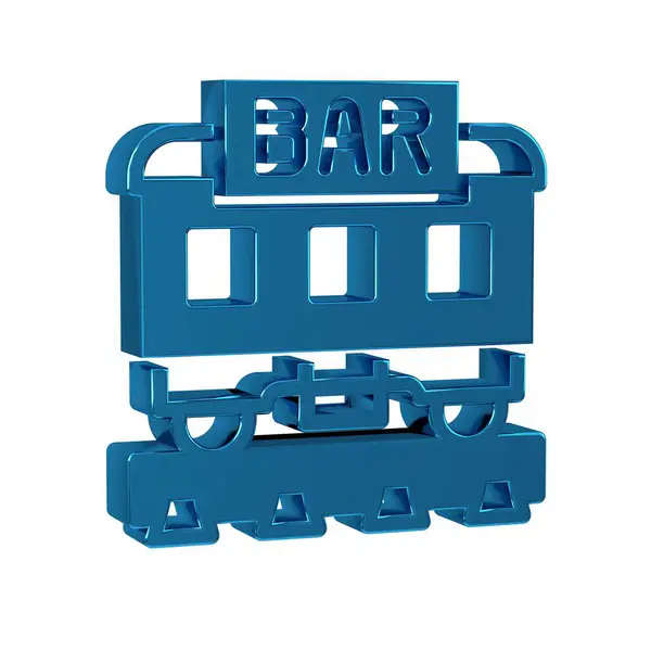Blue Restaurant train icon isolated on transparent background. .