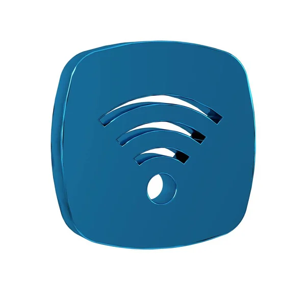 Blue Wi-Fi wireless internet network symbol icon isolated on transparent background. .