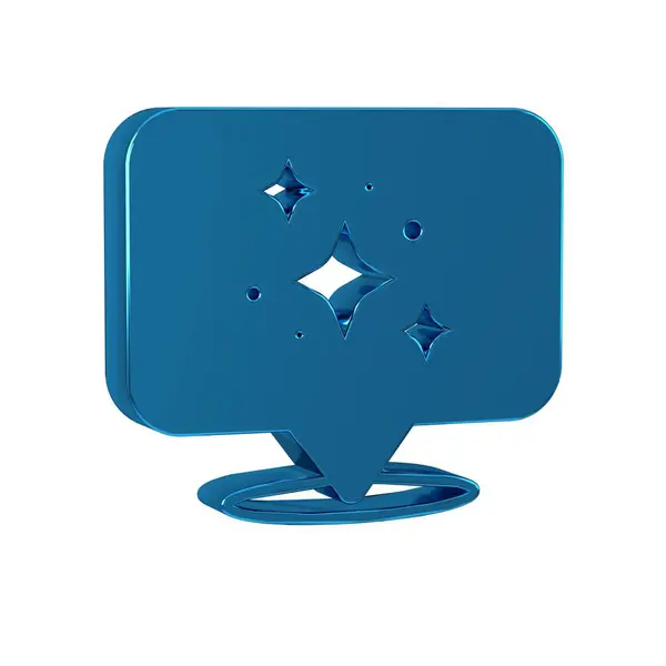 Blue Home cleaning service concept icon isolated on transparent background. Building and house. .