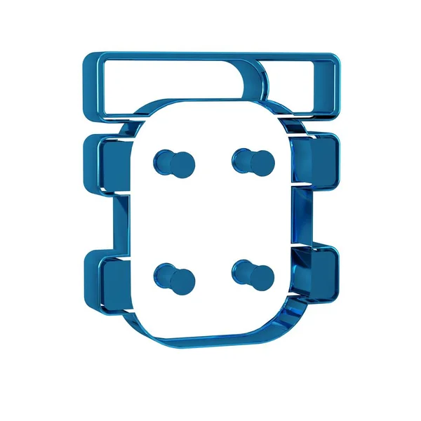 Blue Knee pads icon isolated on transparent background. Extreme sport. Skateboarding, bicycle, roller skating protective gear. .