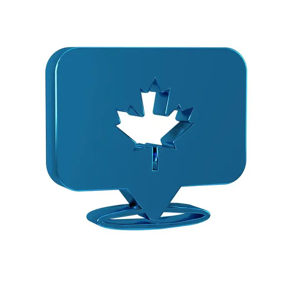 Blue Canadian maple leaf icon isolated on transparent background. Canada symbol maple leaf.