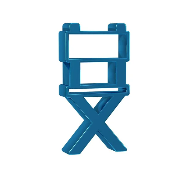 Blue Director movie chair icon isolated on transparent background. Film industry.