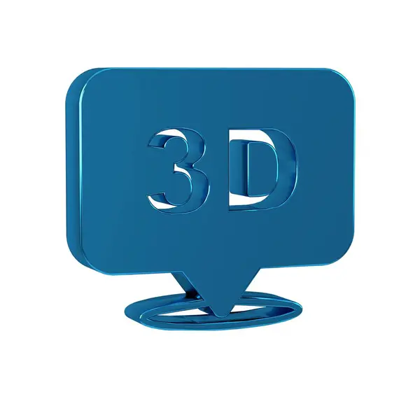 Blue 3D word icon isolated on transparent background.