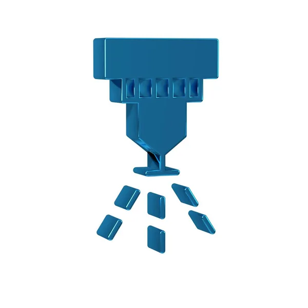 Blue Fire sprinkler system icon isolated on transparent background. Sprinkler, fire extinguisher solid icon.