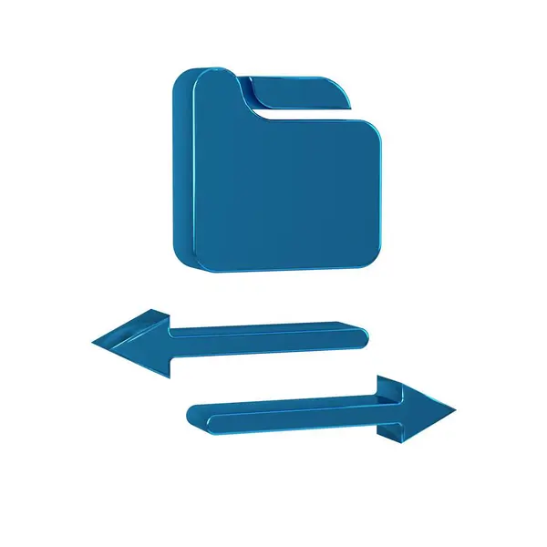 Blue Transfer files icon isolated on transparent background. Copy files, data exchange, backup, PC migration, file sharing concepts.