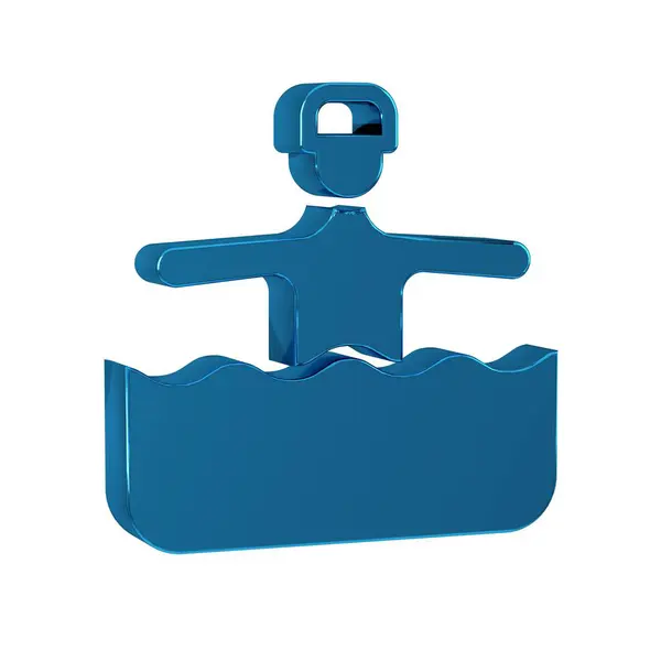 Blue Water gymnastics icon isolated on transparent background.