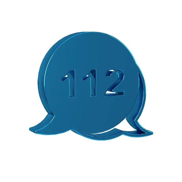Blue Telephone with emergency call 911 icon isolated on transparent background. Police, ambulance, fire department, call, phone.