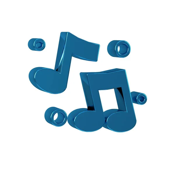 Blue Music note, tone icon isolated on transparent background.