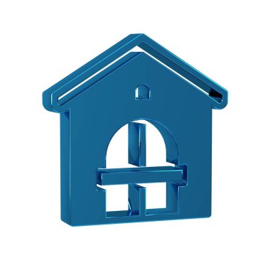 Mavi Çiftlik evi simgesi şeffaf arkaplanda izole edildi. 