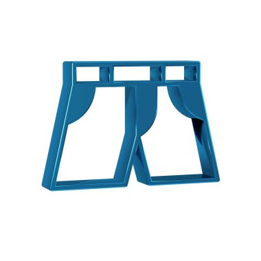 Şeffaf arkaplanda mavi ya da kısa pantolon simgesi izole. 