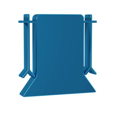 Mavi Boş Fotoğraf Stüdyosu simgesi şeffaf arkaplanda izole edildi. Ekran arkaplanı. 