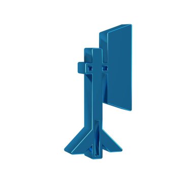 Mavi Stüdyo ampulü, şeffaf arkaplanda izole edilmiş, yumuşak kutu simgesinde. Gölge yansıtma tasarımı. 