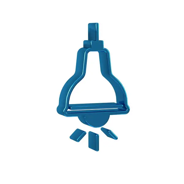 Blue Lamp hanging icon isolated on transparent background. Ceiling lamp light bulb.