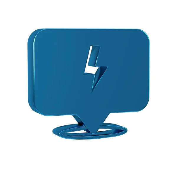 Blue Lightning bolt icon isolated on transparent background. Flash sign. Charge flash icon. Thunder bolt. Lighting strike.