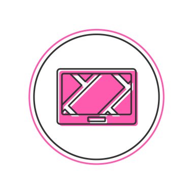 Beyaz arkaplanda izole edilmiş harita simgesiyle doldurulmuş GPS aygıtı. Vektör