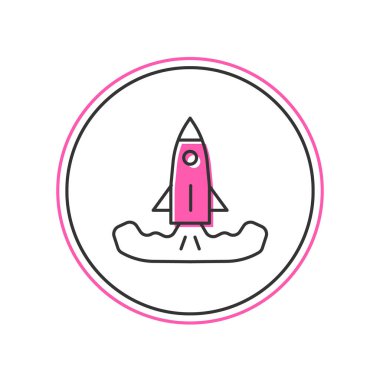 Doldurulmuş Roket simgesi beyaz arkaplanda izole edildi. Vektör