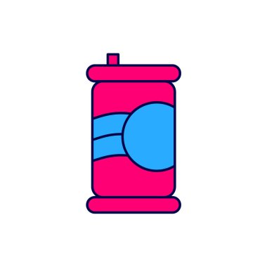 Doldurulmuş Soda kutusu simgesi beyaz arkaplanda izole edildi. Vektör