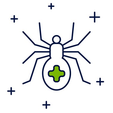 Beyaz arka planda izole edilmiş ana hatlı Örümcek simgesi. Mutlu Cadılar Bayramı Partisi. Vektör