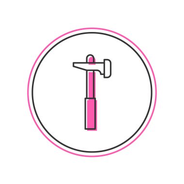 Doldurulmuş Çekiç simgesi beyaz arkaplanda izole edildi. Tamir için bir araç. Vektör