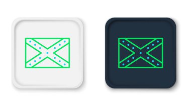 Amerika Birleşik Devletleri 'nin ulusal bayrağı beyaz arka planda izole edildi. Renkli taslak konsepti. Vektör