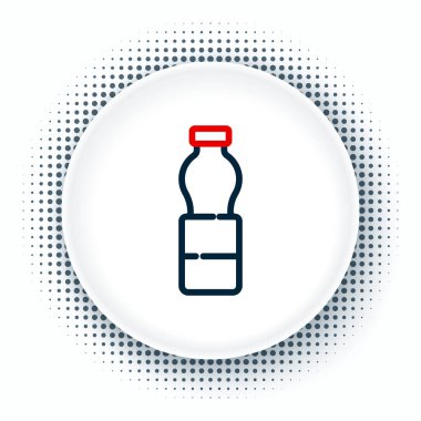 Beyaz arka planda izole edilmiş bir şişe su. Soda su içme tabelası. Renkli taslak konsepti. Vektör