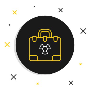 Hat Radyasyon nükleer çanta ikonu beyaz arkaplanda izole edildi. Renkli taslak konsepti. Vektör